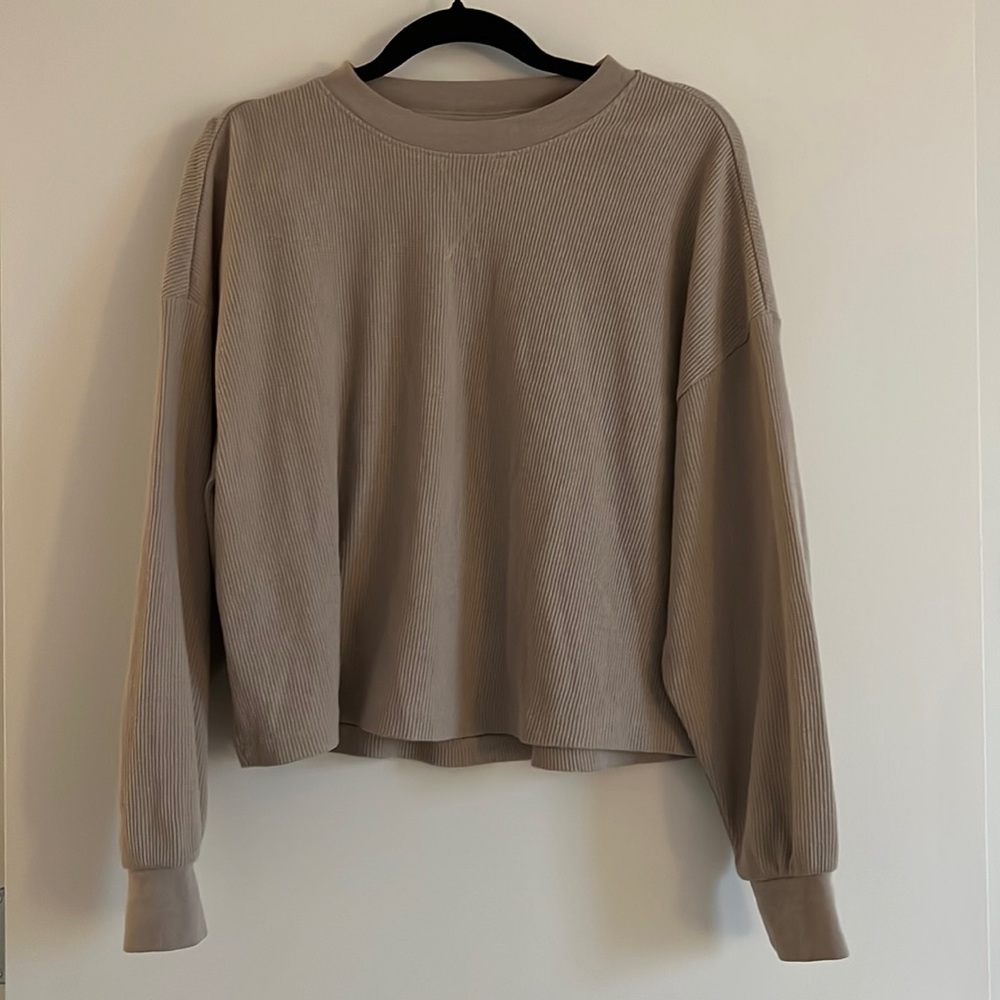 H&M oversized waffle long sleeve t shirt
